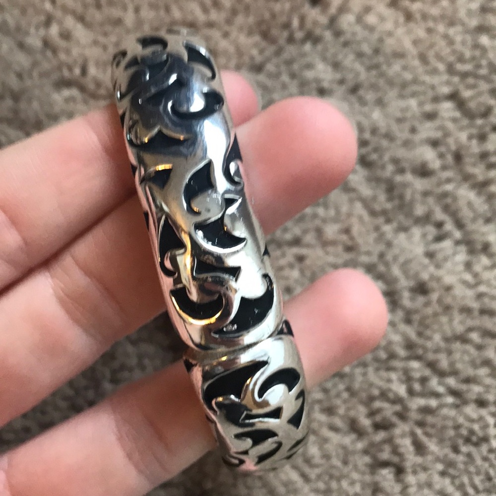 Silver and black bracelet